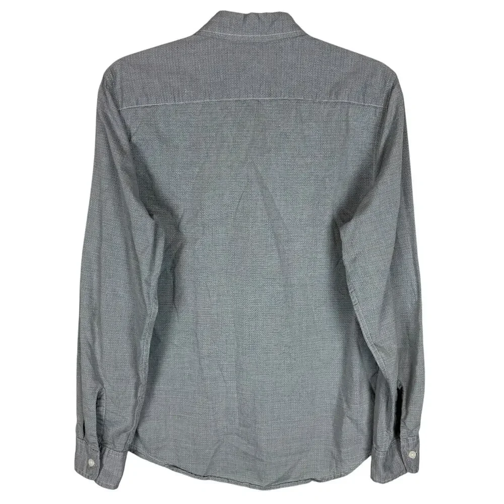 Levi's Shirt Men's Small‎ Gray Round Hem Pockets Long Sleeve Casual Button-Down